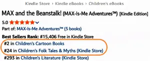 Amazon rankings for MAX and the Beanstalk